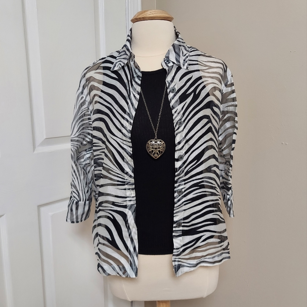 NOTATIONS Blouse woman Size M with transparency